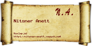 Nitsner Anett névjegykártya